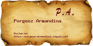 Porgesz Armandina névjegykártya